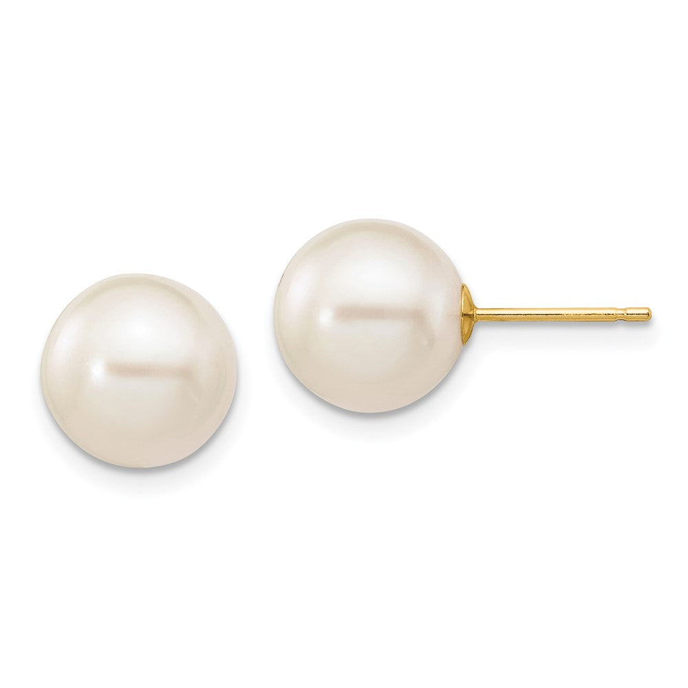 14k Yellow gold;Post;Freshwater cultured pearl