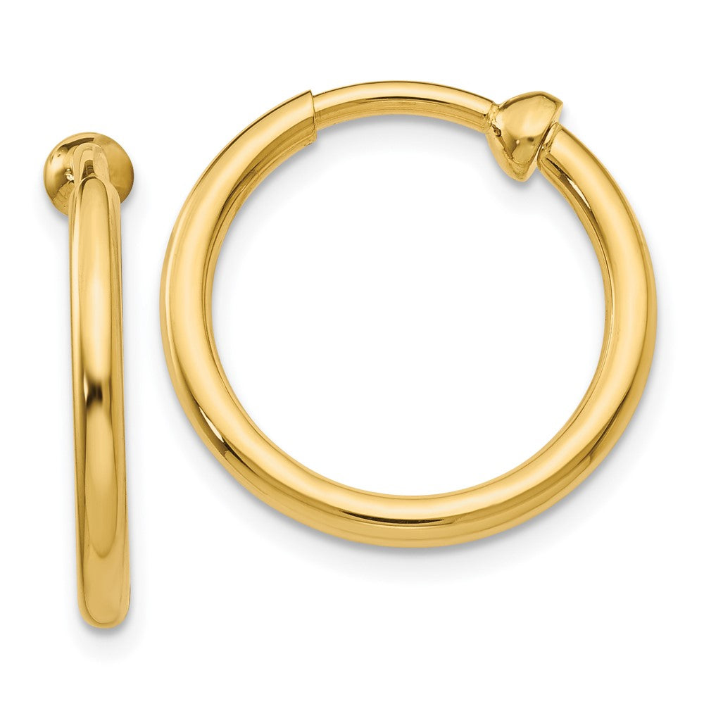 Polished;14k Yellow gold;Hollow;Non-pierced
