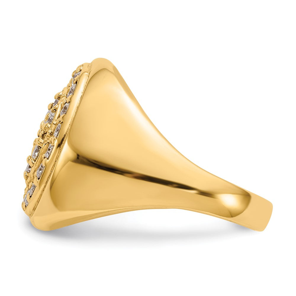 14k Fancy Polished Mens Diamond Ring Mounting