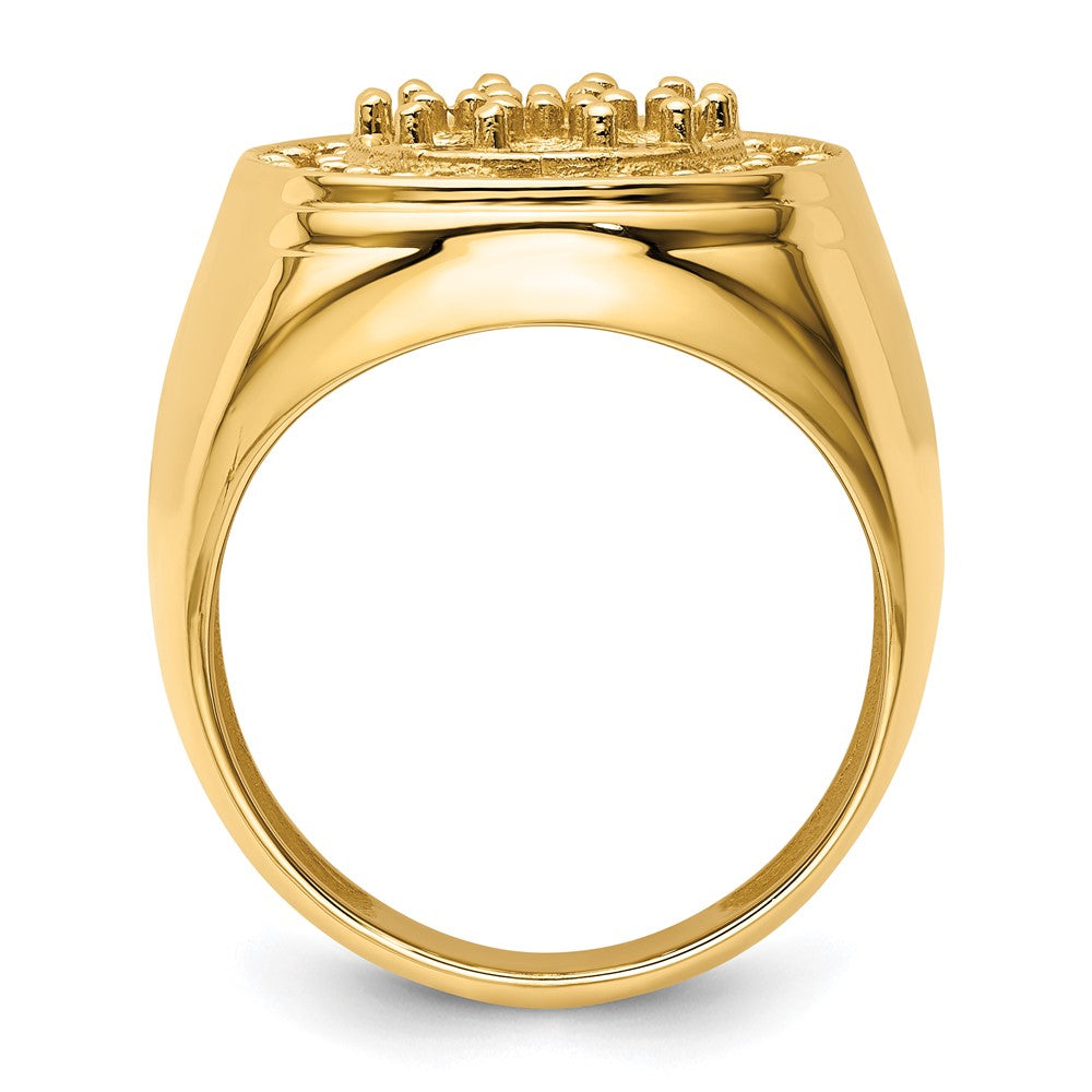 14k Polished Circular Top 3ct Mens Diamond Ring Mounting