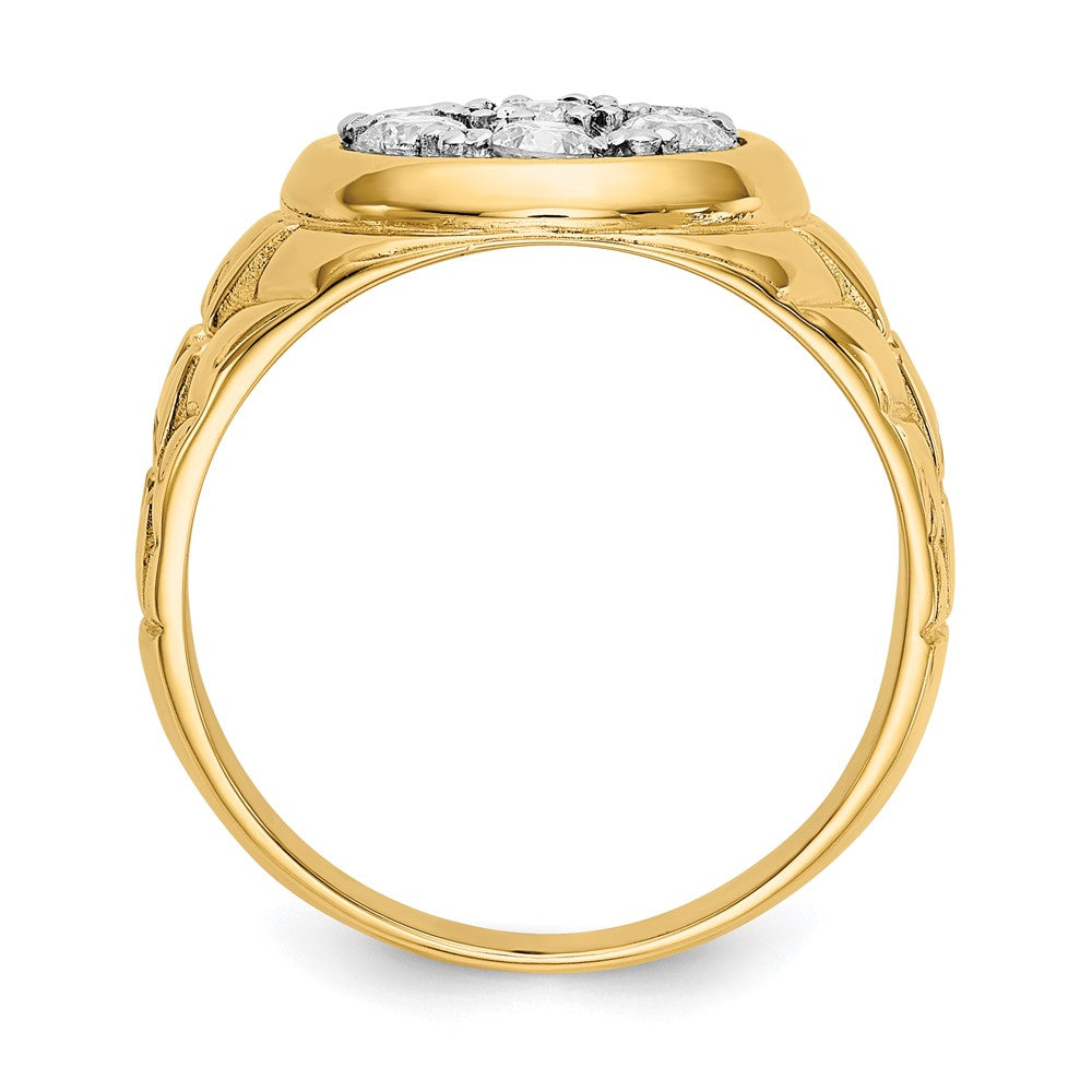 14k Fancy Ridged-Sides Men's Ring Mounting