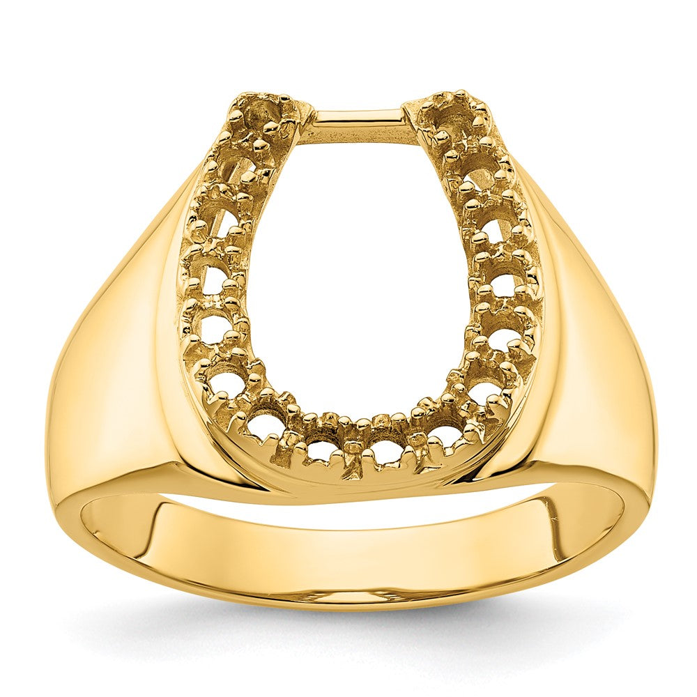 Casted;Polished;14k Yellow gold;Open back;Avail. in 10k yellow gold;Avail. in 18k yellow gold;Avail. in 14k white gold;Avail. in platinum;Not engraveable;Prong set;Avail. in 10k white gold;Avail. in 18k white gold;Mens