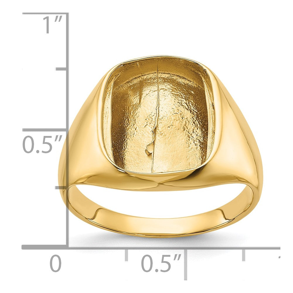14k Rounded Square Mens Diamond & Onyx Ring Mounting