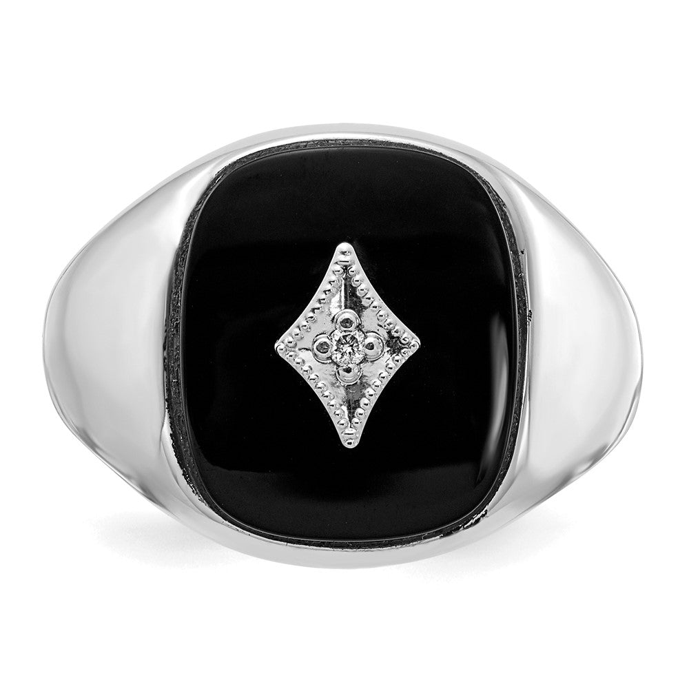 14k White Gold AA Diamond men's ring