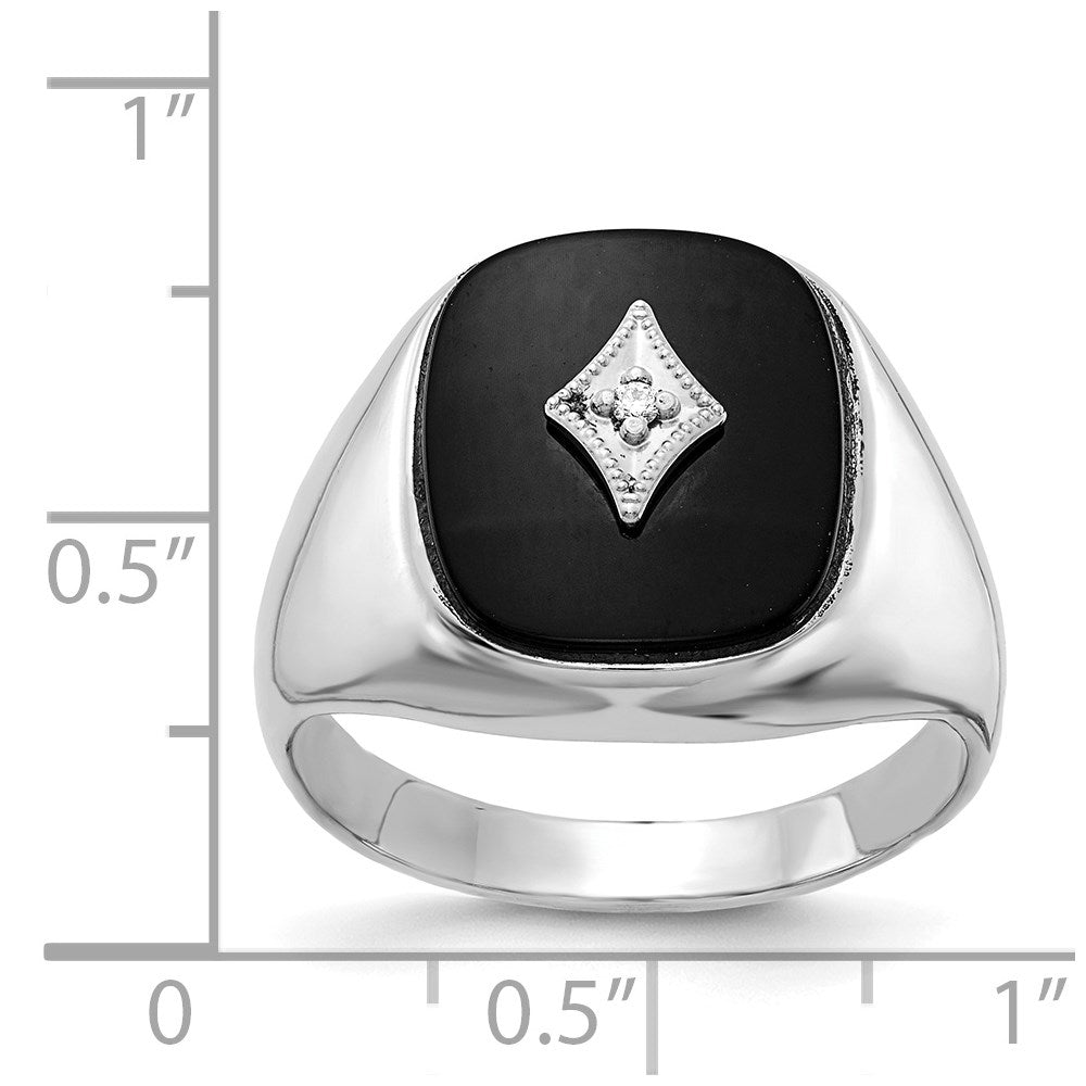 14k White Gold AA Diamond men's ring