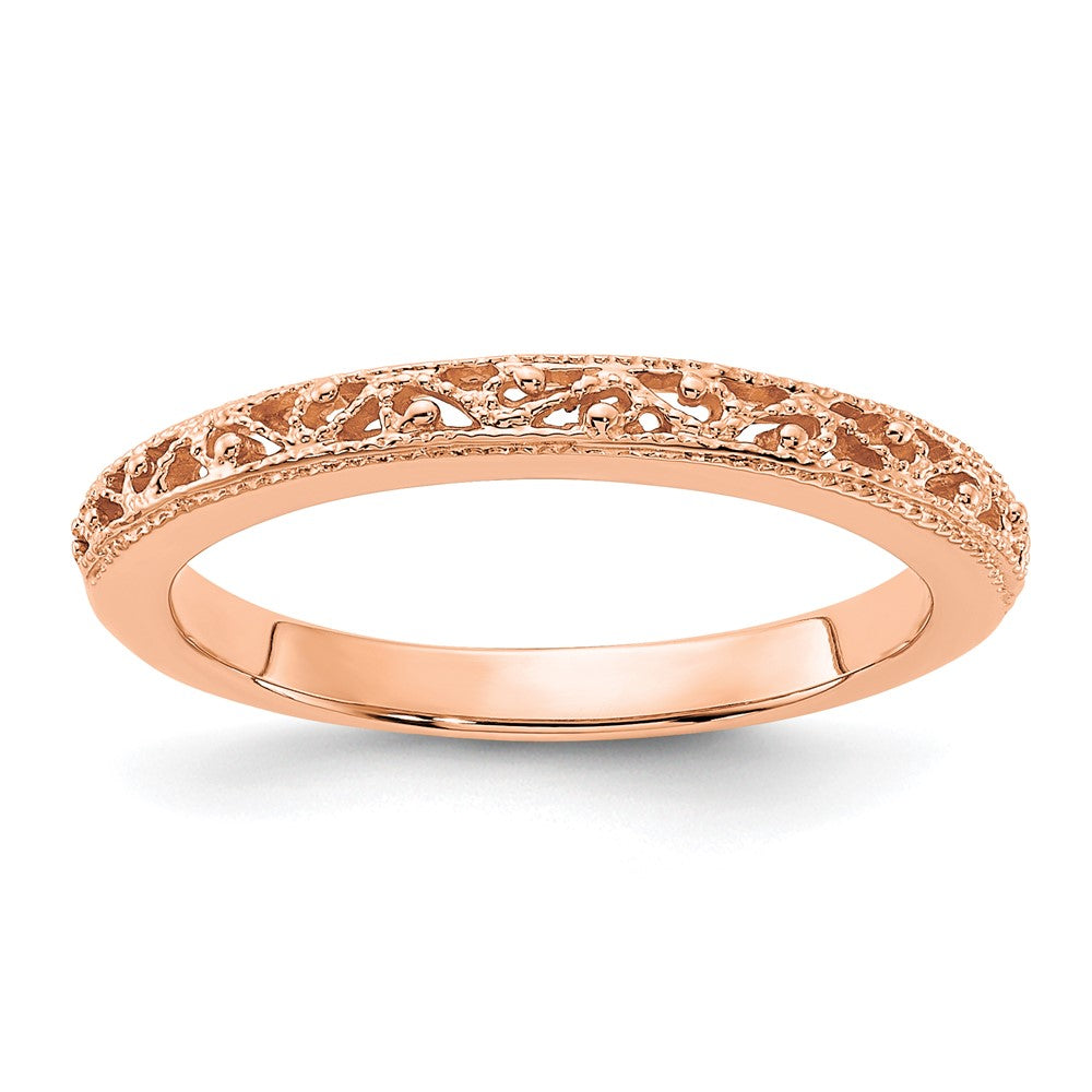 Casted;14k Rose gold;Avail. in 10k yellow gold;Avail. in 18k yellow gold;Avail. in 14k white gold;Avail. in 14k yellow gold;Avail. in platinum;Avail. in 18k white gold