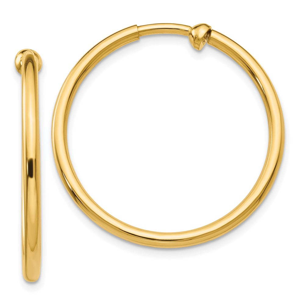 Polished;14k Yellow gold;Hollow;Non-pierced
