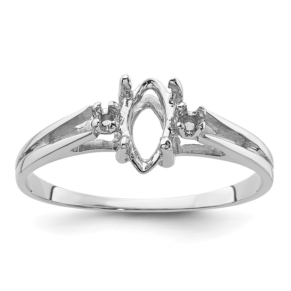 Casted;Polished;14K White gold;Avail. in 10k yellow gold;Avail. in 18k yellow gold;Avail. in 14k yellow gold;Avail. in platinum;Prong set;Avail. in 18k white gold;Blank Mounting