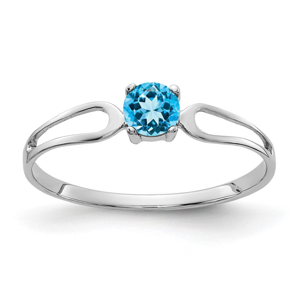 Casted;Polished;14K White gold;Genuine;Blue topaz;Avail. in 10k yellow gold;Avail. in 18k yellow gold;Avail. in platinum;Channel set;Avail. in 18k white gold