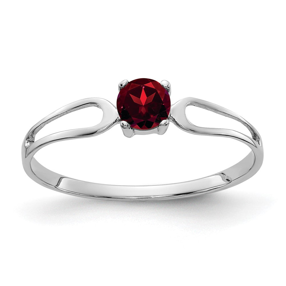Casted;Polished;14K White gold;Genuine;Garnet;Avail. in 10k yellow gold;Avail. in 18k yellow gold;Avail. in platinum;Channel set;Avail. in 18k white gold