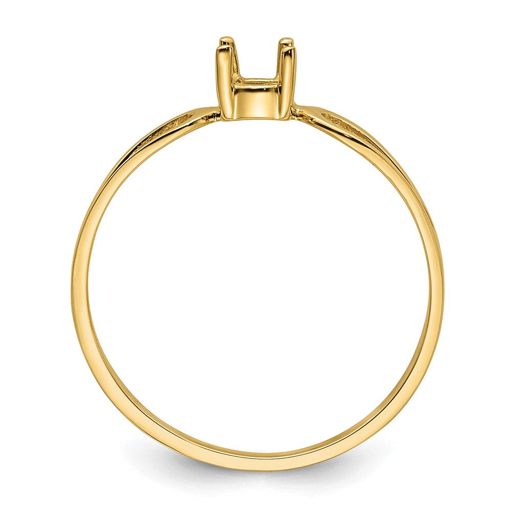 14k Polished 4mm Round Gemstone Ring Mounting