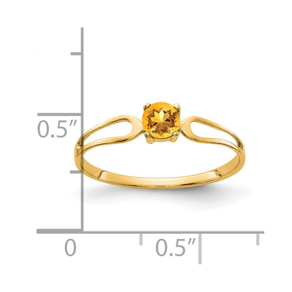 14k 4mm Citrine ring