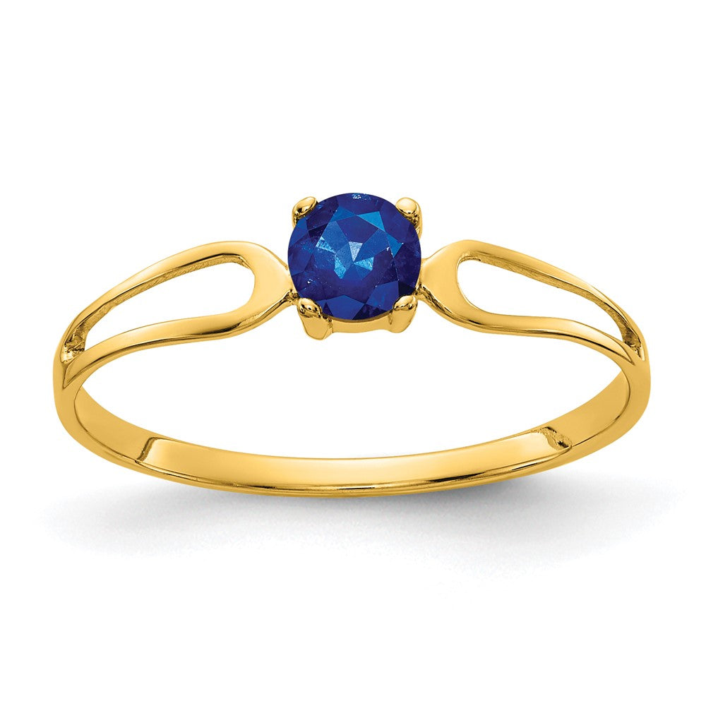 Casted;Polished;14k Yellow gold;Genuine;Sapphire;Avail. in 10k yellow gold;Avail. in 18k yellow gold;Avail. in platinum;Channel set;Avail. in 18k white gold