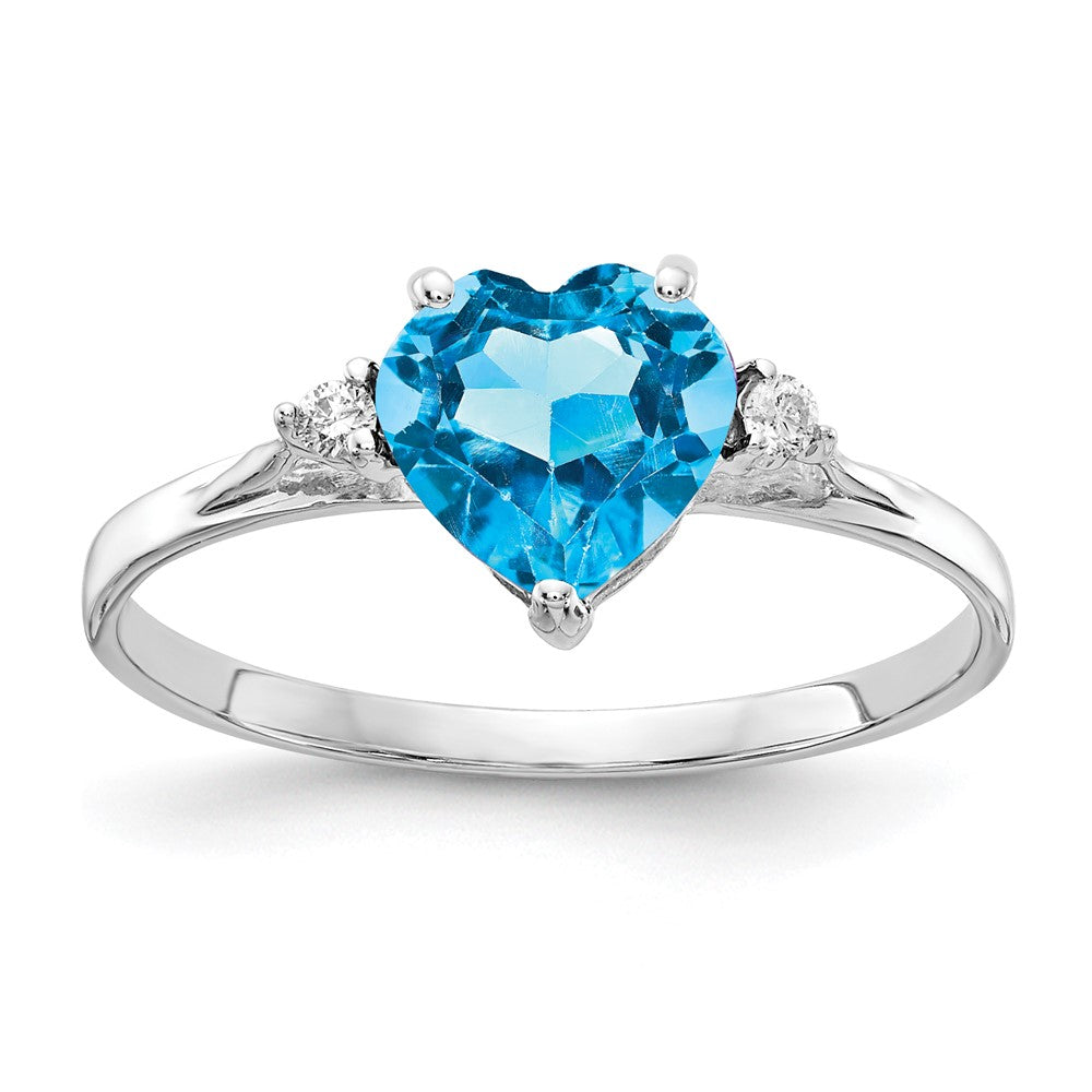 Casted;Polished;14K White gold;Genuine;Blue topaz;Diamond;Avail. in 10k yellow gold;Avail. in 18k yellow gold;Avail. in platinum;Avail. in 18k white gold;AA quality;Blank Mounting