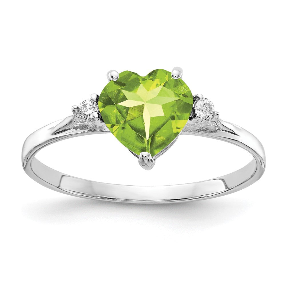Casted;Polished;14K White gold;Genuine;Diamond;Peridot;Avail. in 10k yellow gold;Avail. in 18k yellow gold;Avail. in platinum;Avail. in 18k white gold;AA quality;Blank Mounting