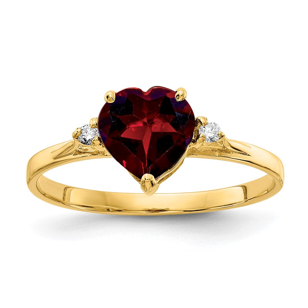 Casted;Polished;14k Yellow gold;Genuine;Diamond;Garnet;Avail. in 10k yellow gold;Avail. in 18k yellow gold;Avail. in platinum;Avail. in 18k white gold;AA quality