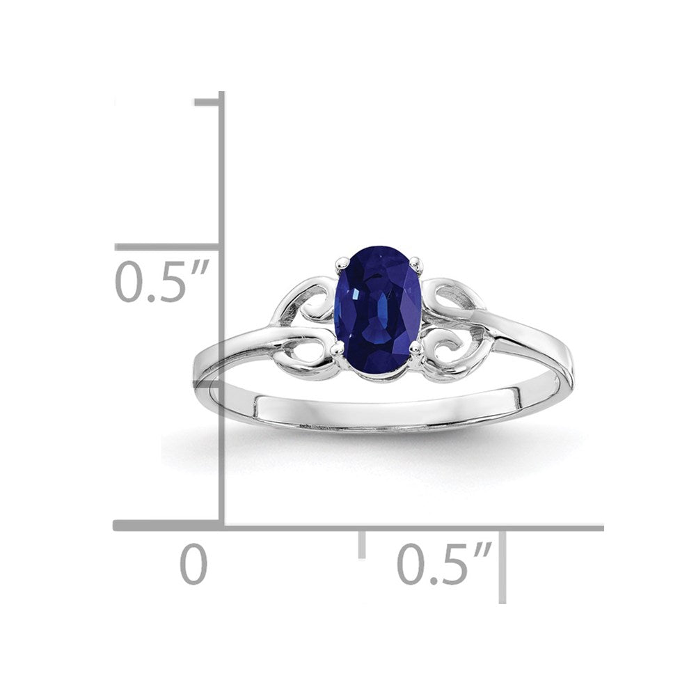 14k White Gold 6x4mm Oval Sapphire ring