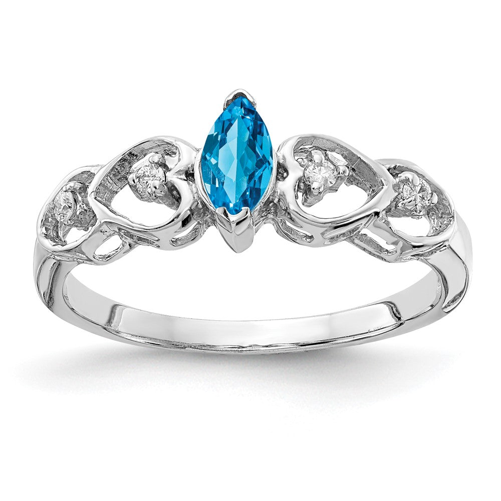 Casted;Polished;14K White gold;Genuine;Blue topaz;Diamond;Avail. in 10k yellow gold;Avail. in 18k yellow gold;Avail. in 14k yellow gold;Avail. in platinum;Avail. in 18k white gold;AA quality;Blank Mounting