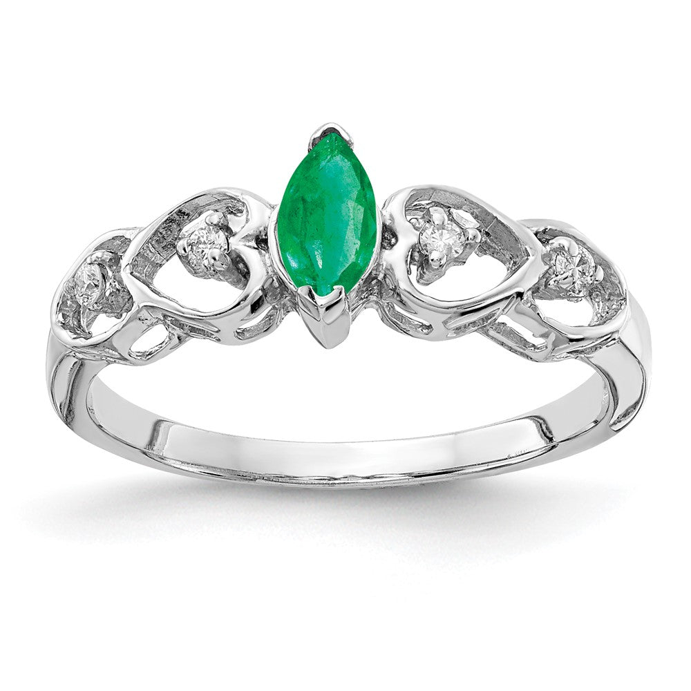 Casted;Polished;14K White gold;Genuine;Diamond;Emerald;Avail. in 10k yellow gold;Avail. in 18k yellow gold;Avail. in 14k yellow gold;Avail. in platinum;Avail. in 18k white gold;AA quality;Blank Mounting