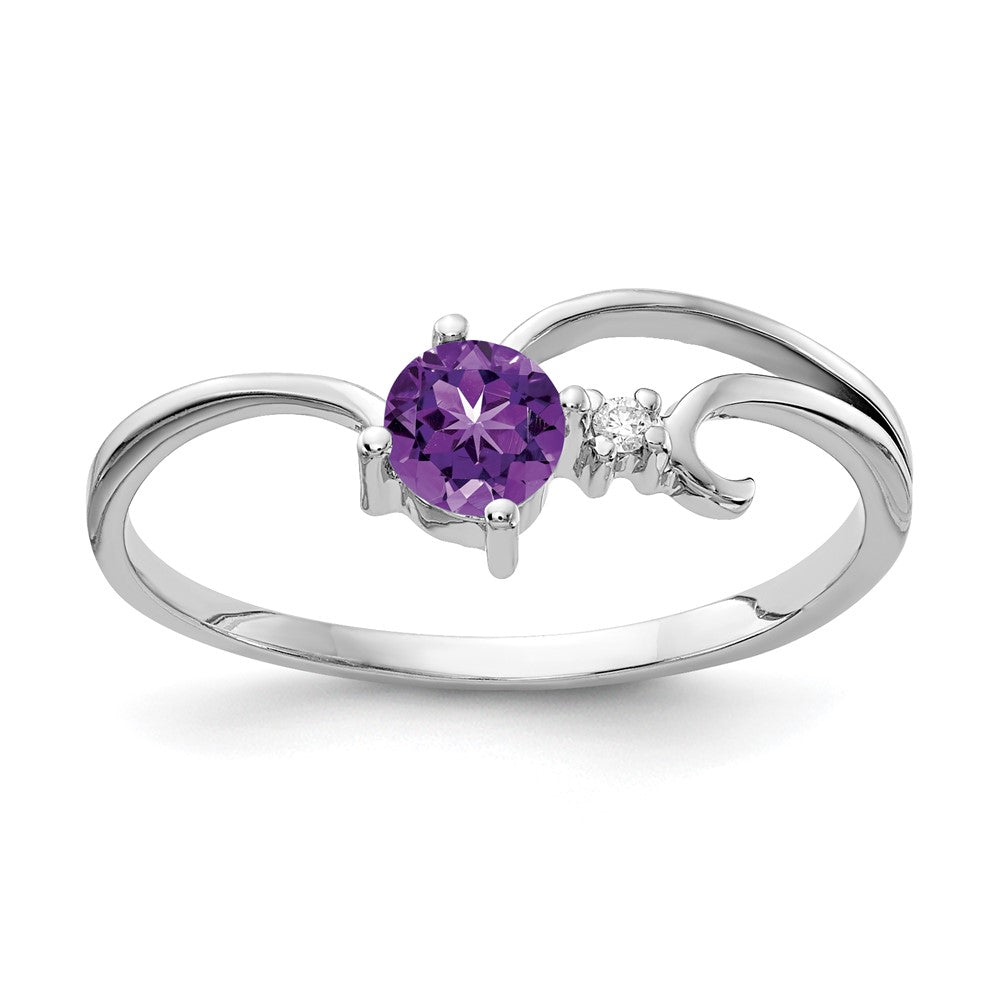 Casted;Polished;14K White gold;Genuine;Amethyst;Diamond;Avail. in 10k yellow gold;Avail. in 18k yellow gold;Avail. in 14k yellow gold;Avail. in platinum;Avail. in 18k white gold;AA quality;Blank Mounting