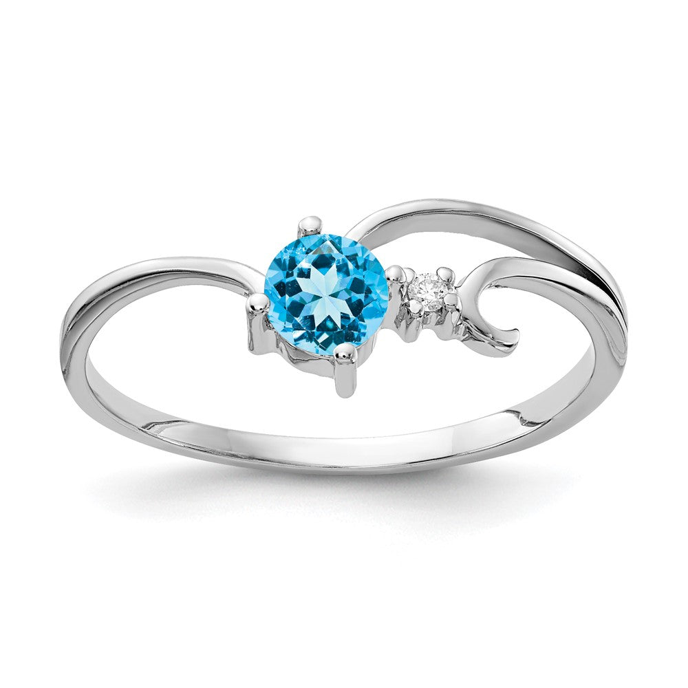 Casted;Polished;14K White gold;Genuine;Blue topaz;Diamond;Avail. in 10k yellow gold;Avail. in 18k yellow gold;Avail. in 14k yellow gold;Avail. in platinum;Avail. in 18k white gold;AA quality;Blank Mounting