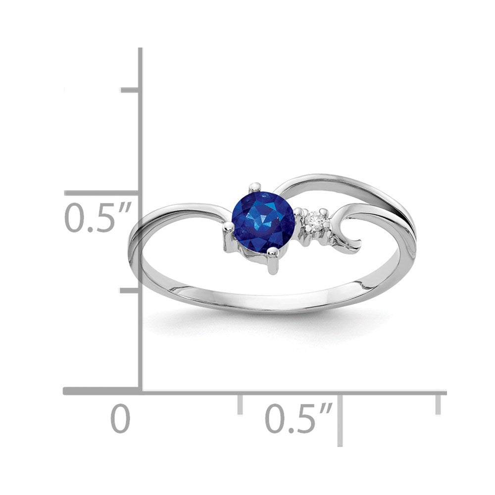 14k White Gold 4mm Sapphire AA Diamond ring