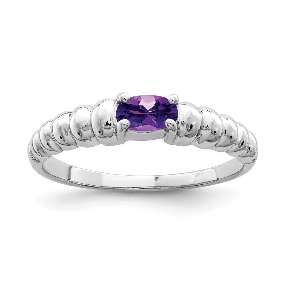 Casted;Polished;14K White gold;Amethyst;Avail. in 10k yellow gold;Avail. in 18k yellow gold;Avail. in 14k yellow gold;Avail. in platinum;Channel set;Avail. in 18k white gold;Oval