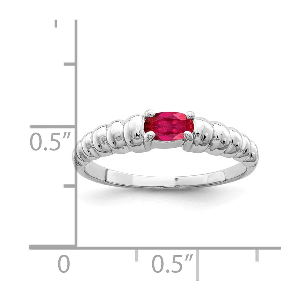 14k White Gold 5x3mm Oval Ruby ring