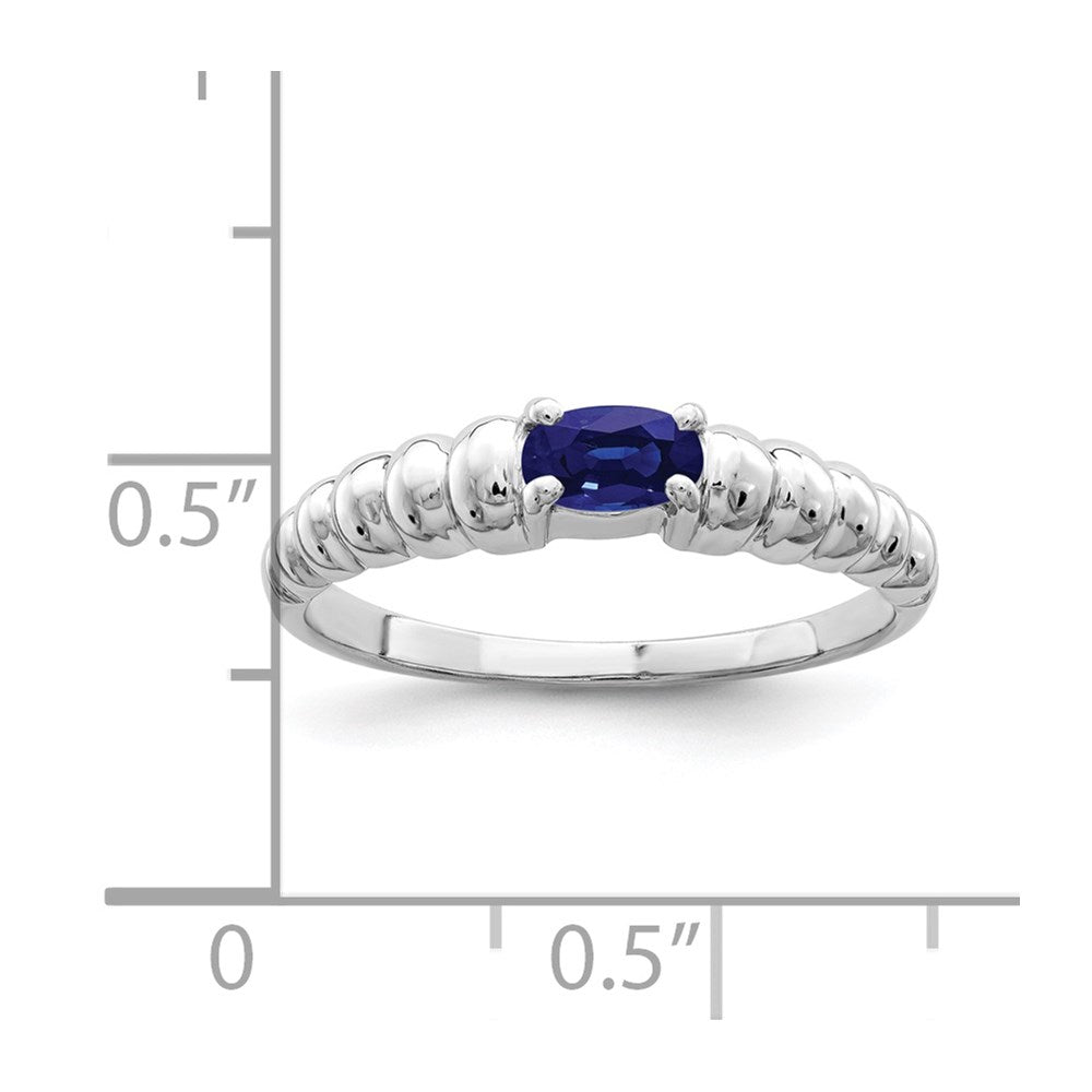 14k White Gold 5x3mm Oval Sapphire ring