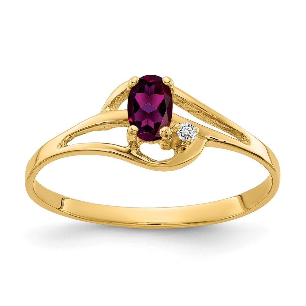 Casted;Polished;14k Yellow gold;Rhodolite garnet;Avail. in 10k yellow gold;Avail. in 18k yellow gold;Avail. in platinum;Avail. in 18k white gold;AA quality;Oval