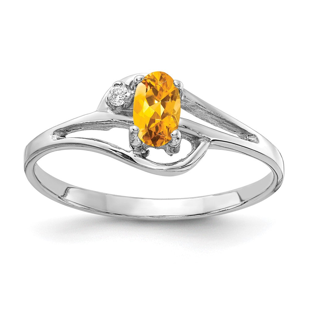 Casted;Polished;14K White gold;Citrine;Avail. in 10k yellow gold;Avail. in 18k yellow gold;Avail. in platinum;Avail. in 18k white gold;AA quality;Oval