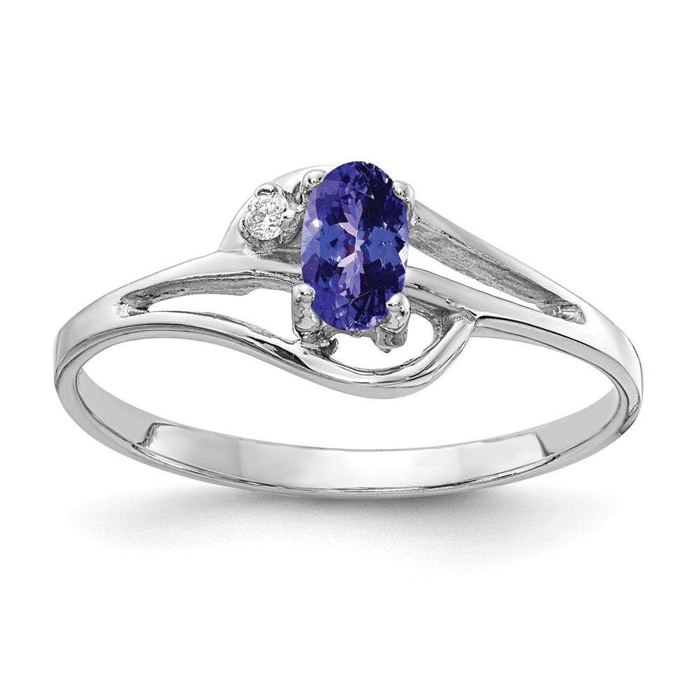 Casted;Polished;14K White gold;Tanzanite;Avail. in 10k yellow gold;Avail. in 18k yellow gold;Avail. in platinum;Avail. in 18k white gold;AA quality;Oval