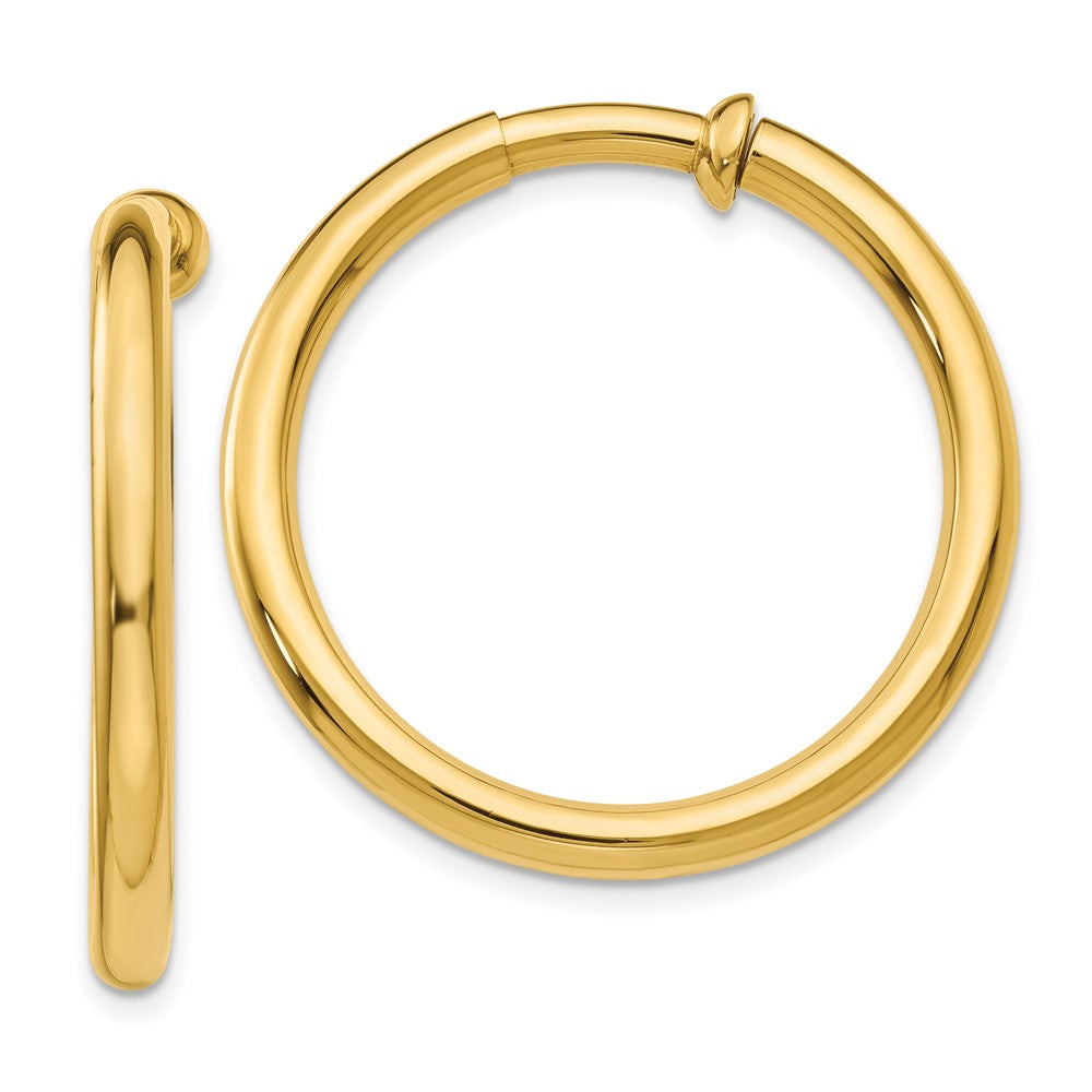Polished;14k Yellow gold;Hollow;Non-pierced