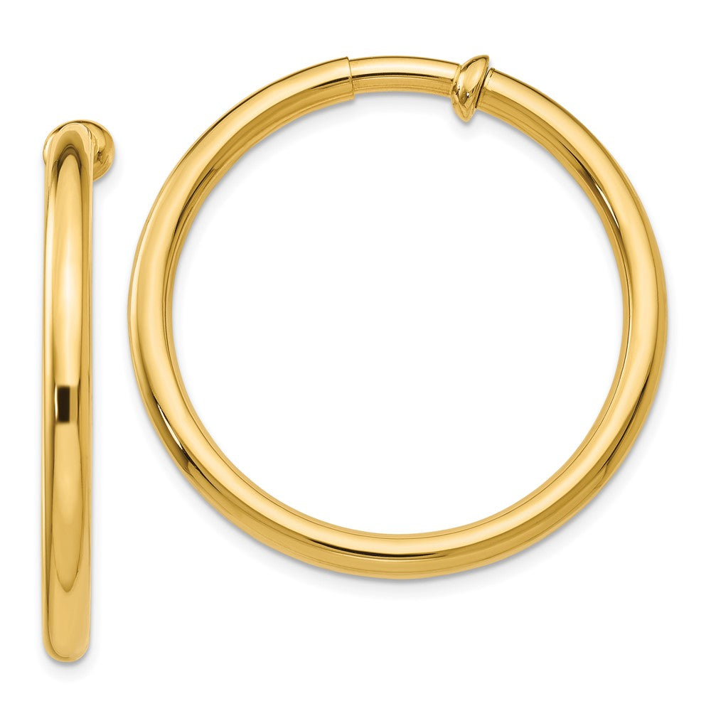 Polished;14k Yellow gold;Hollow;Non-pierced