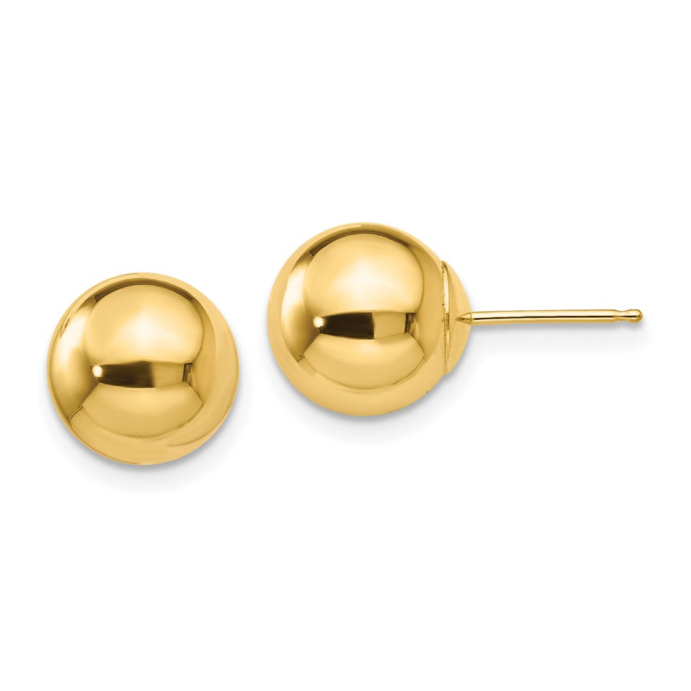 Polished;3-D;14k Yellow gold;Hollow;Post