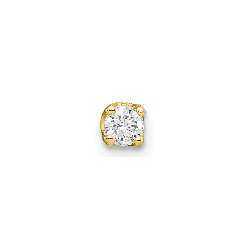 Polished;14k Yellow gold;Post;Diamond;AA quality