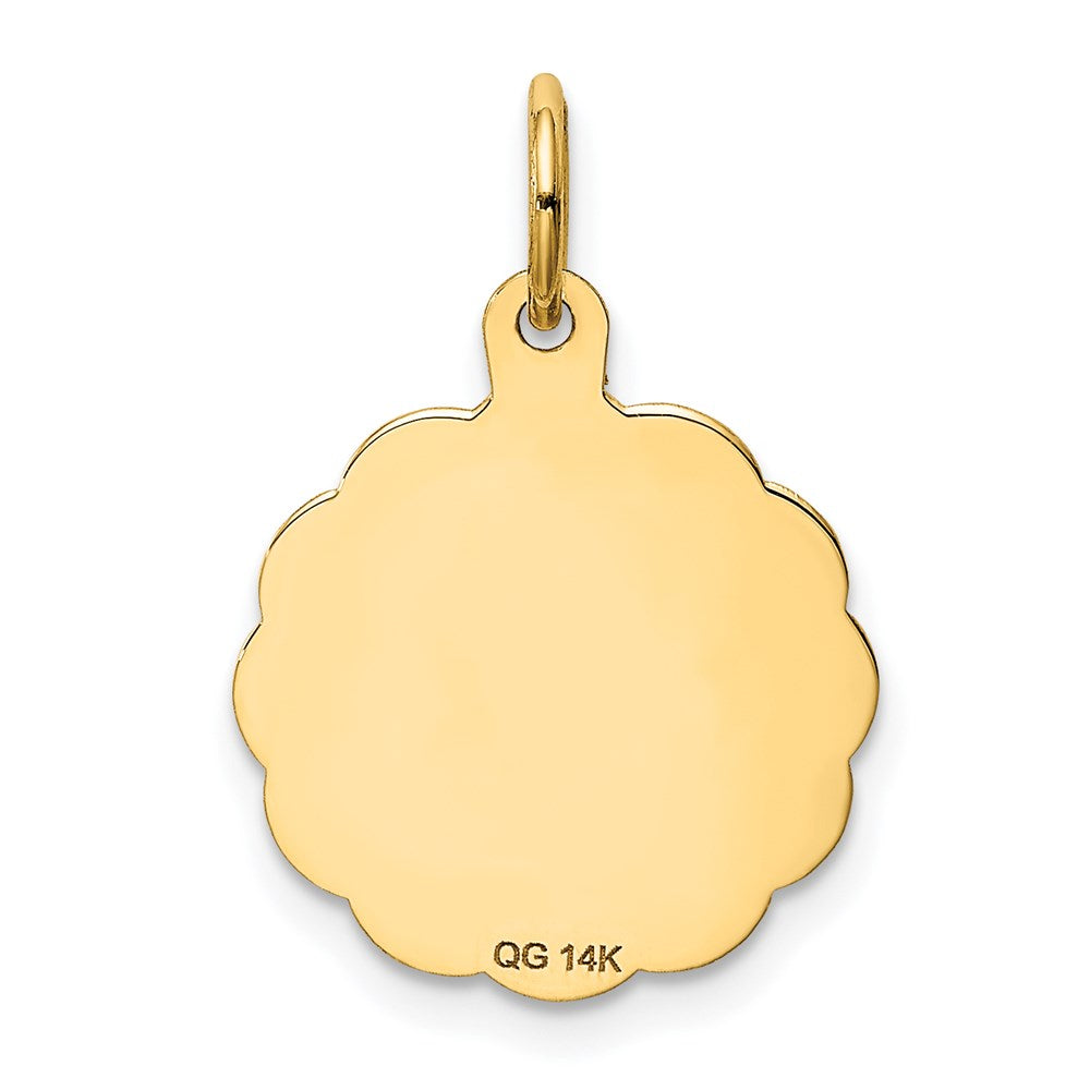 14k MERRY CHRISTMAS with Tree 15mm Engravable Disc Charm