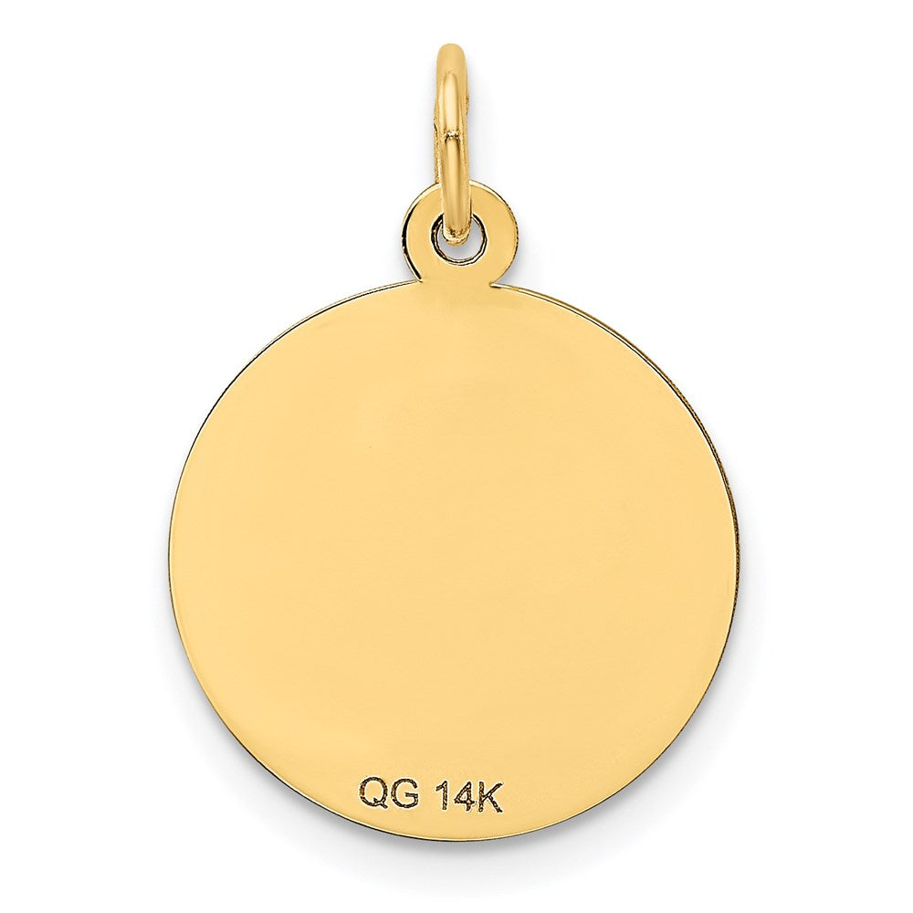 14K HAPPY ANNIVERSARY with Banner 16mm Engravable Disc Charm