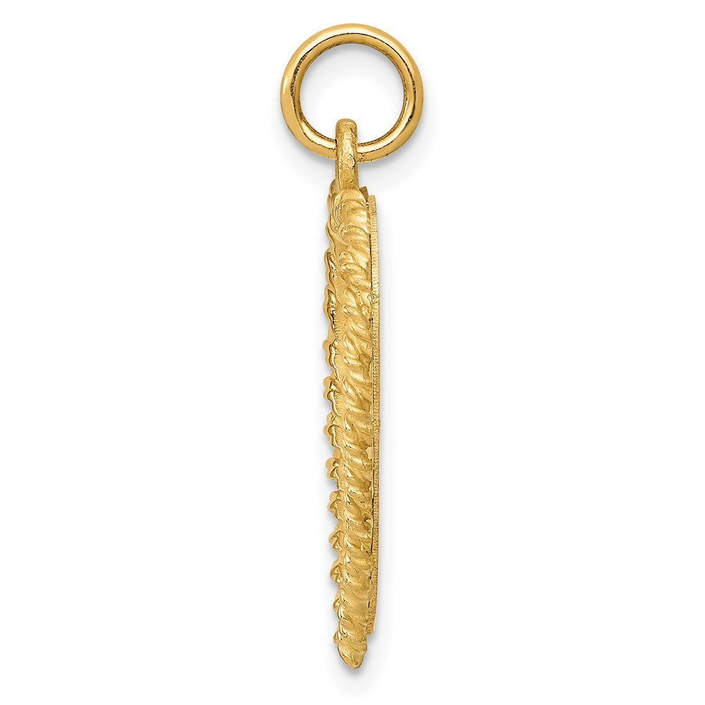 14K 50th ANNIVERSARY 19mm Engravable Rope-Edge Heart Charm