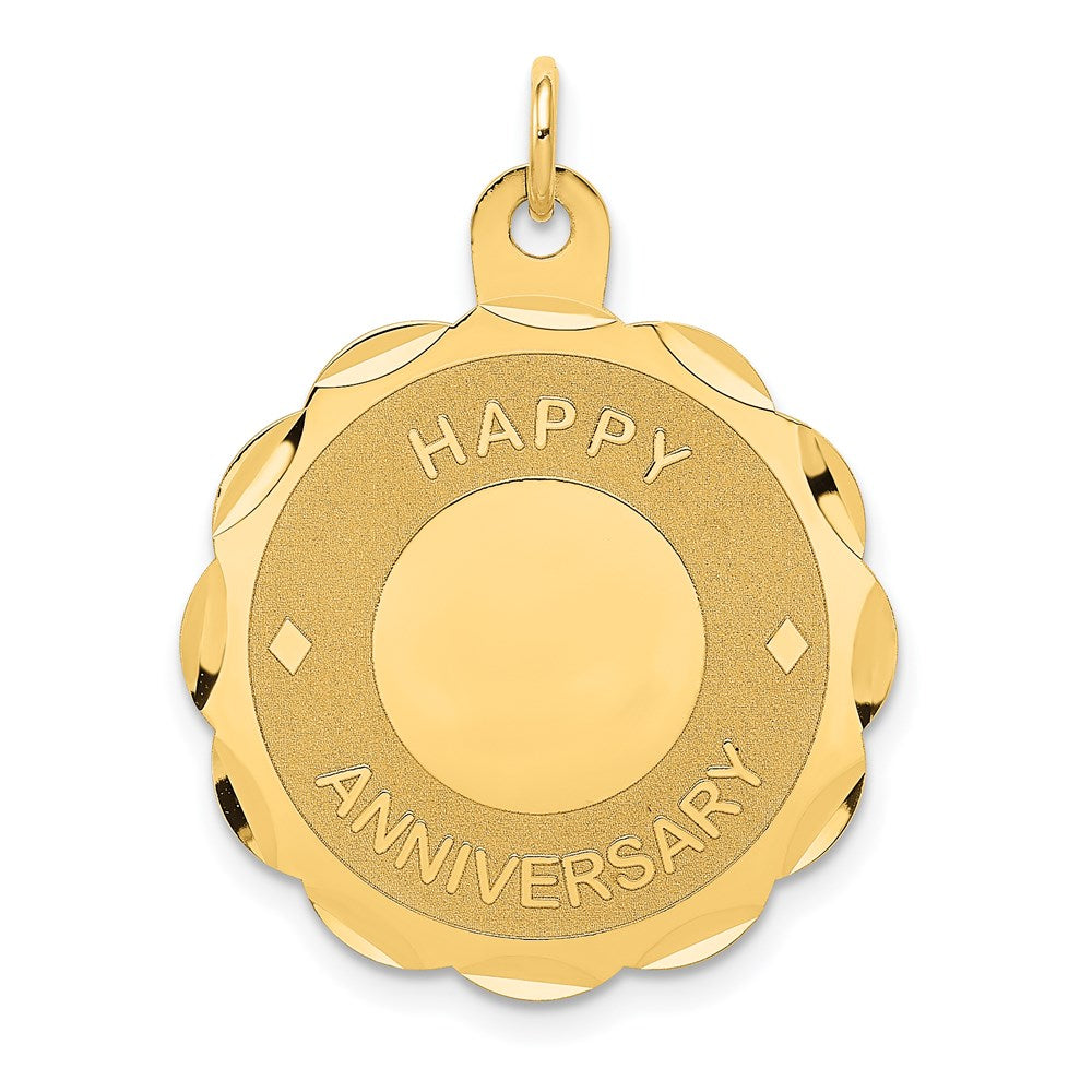 Polished;Satin;14k Yellow gold;Stamped;Flat back;Engravable;Faceted;Laser Etched