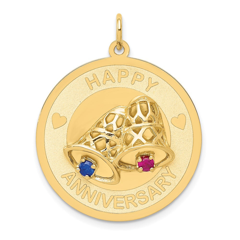 Polished;14k Yellow gold;Stamped;Engravable;Synthetic;CZ;Laser Etched