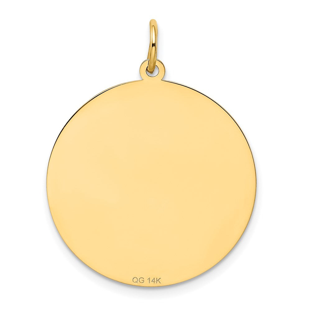 14K HAPPY ANNIVERSARY with Heart 25mm Engravable Disc Charm
