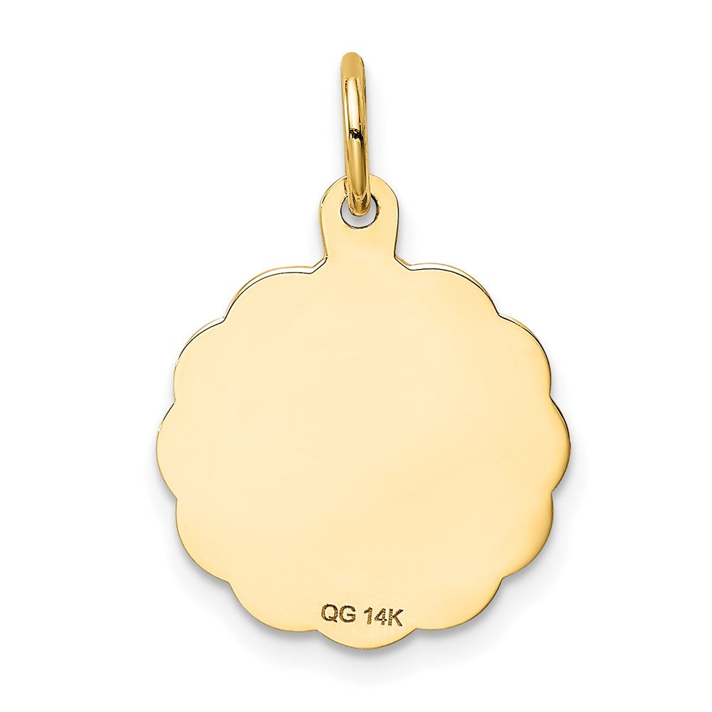 14K SPECIAL DAUGHTER 15mm Engravable Disc Charm