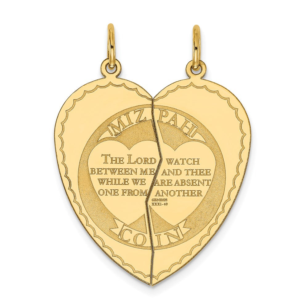 Solid;Polished;Die struck;14k Yellow gold;Engravable;Brocaded disc