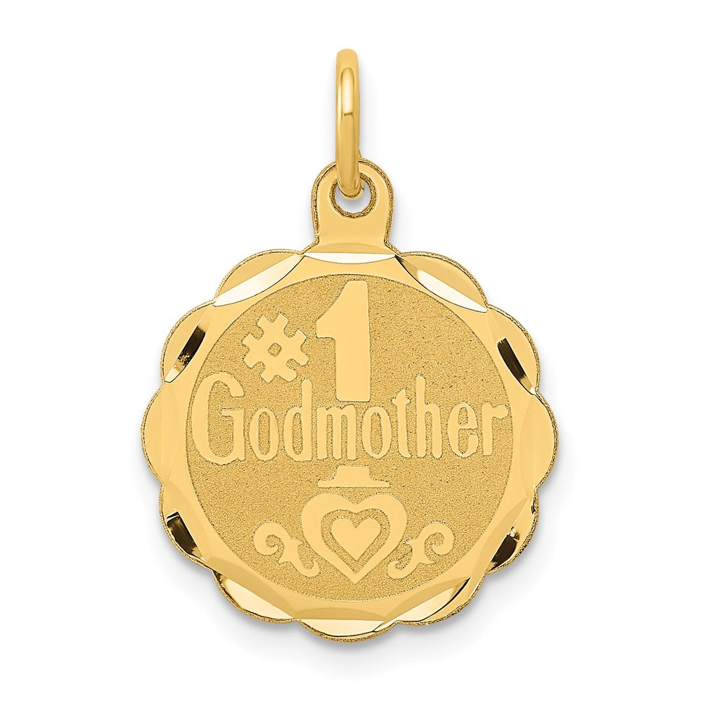 Polished;14k Yellow gold;Stamped;Engravable;Faceted;Brocaded disc