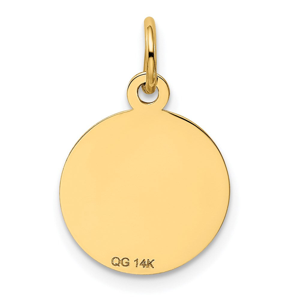 14k GRADUATION DAY with Cap 14mm Engravable Disc Charm