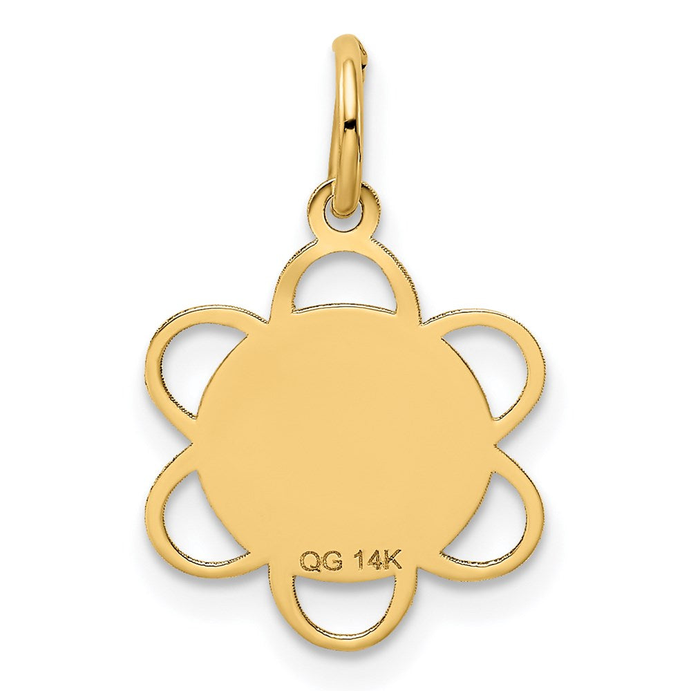 14k GRADUATION DAY Scalloped Edge Charm