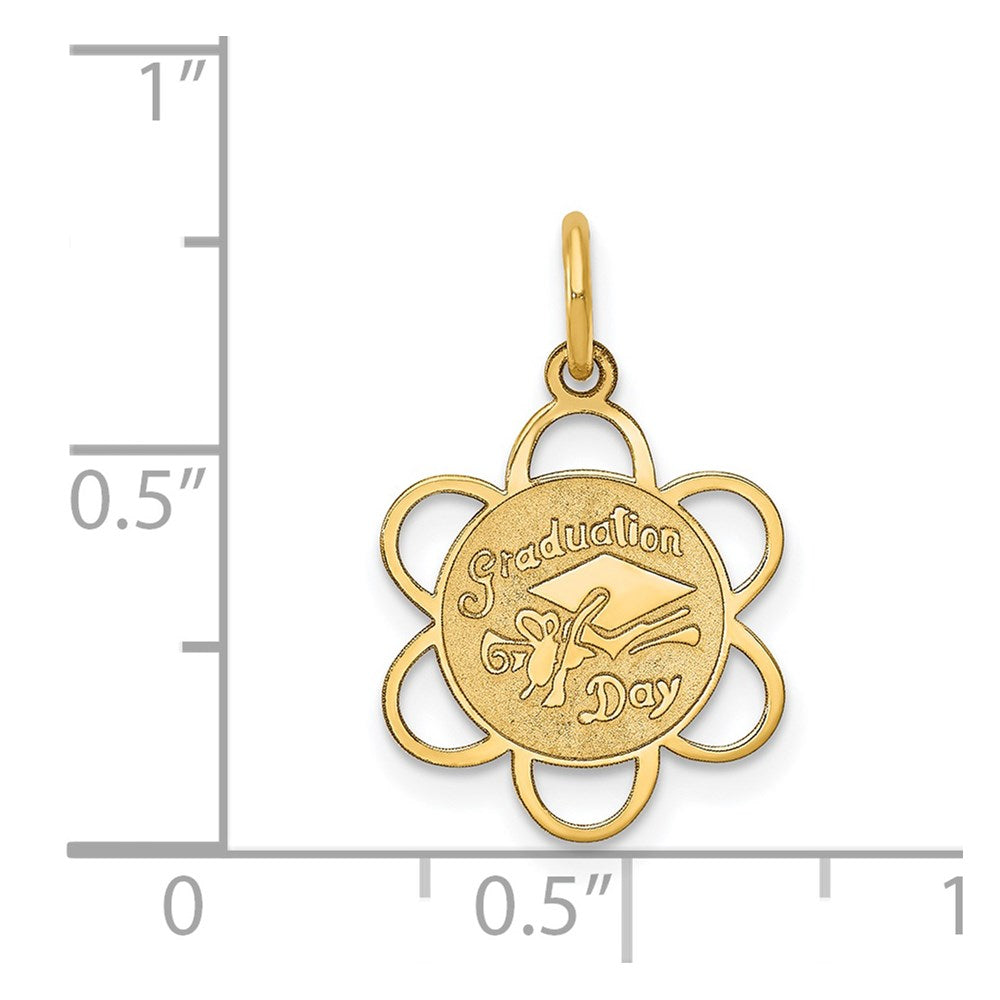 14k GRADUATION DAY Scalloped Edge Charm