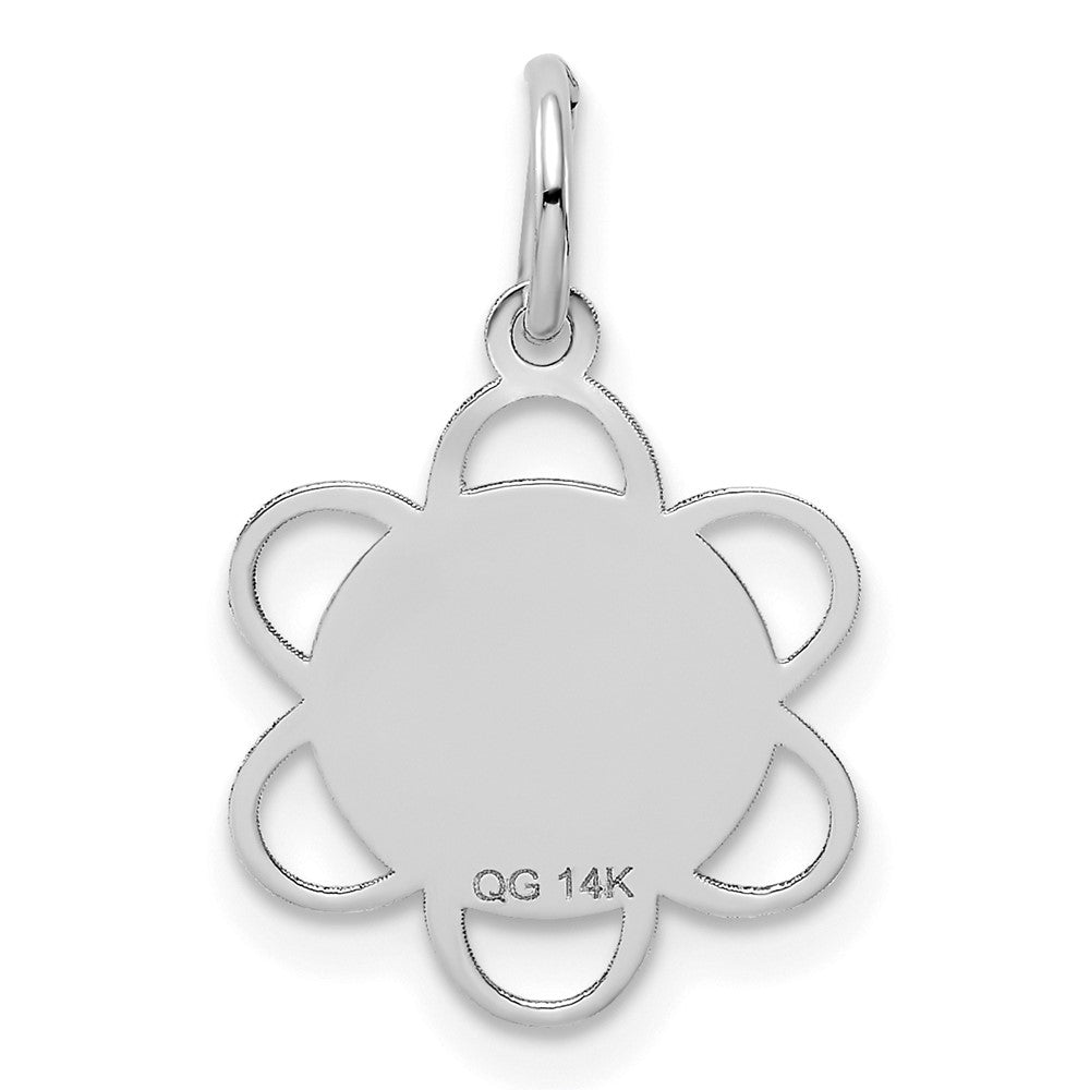 14k White Gold GRADUATION DAY Scalloped Edge Charm