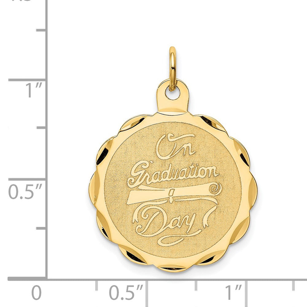 14k ON GRADUATION DAY with Diploma Engravable Disc Charm